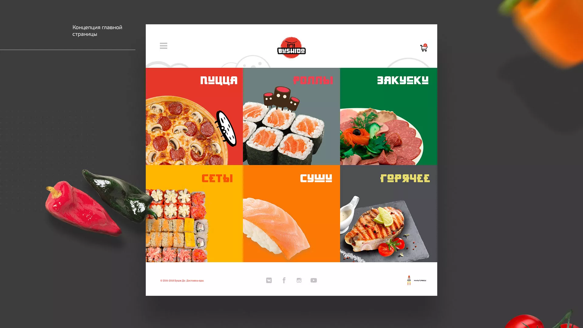 Разработка сайта для пиццерии «BUSHIDO» в Пушкине