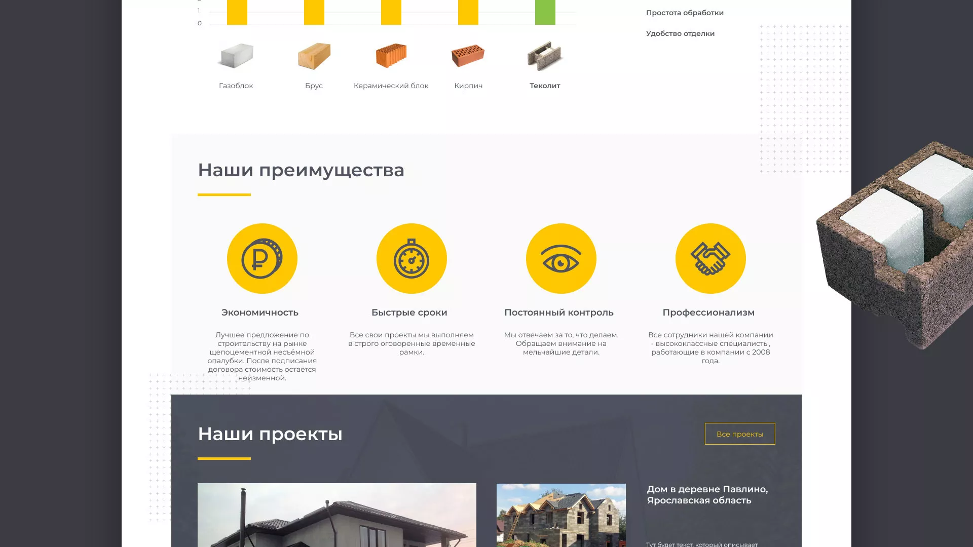 Создание сайта для строительной компании «ЭКОДОМ» в Пушкине