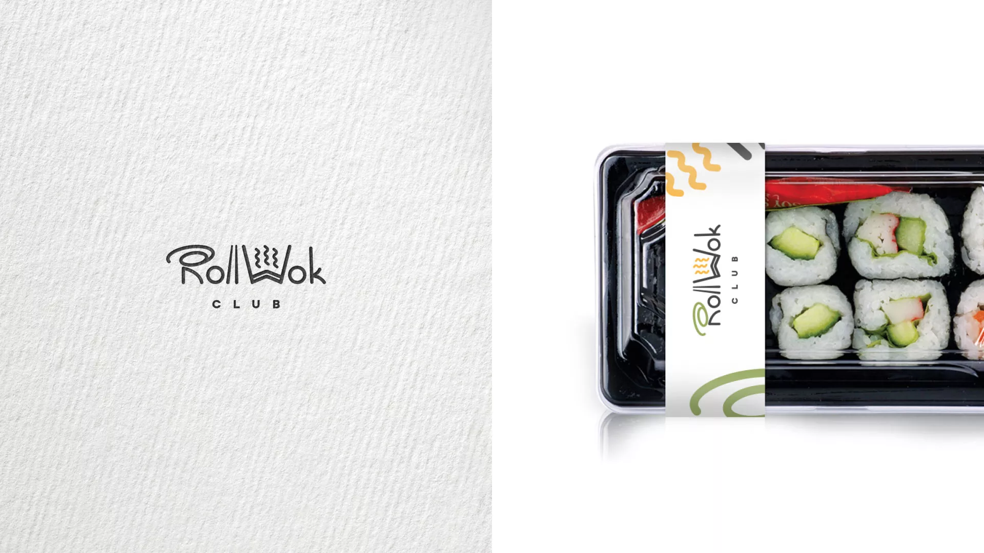 Разработка наклеек для суши-бара «Roll Wok Club» в Пушкине